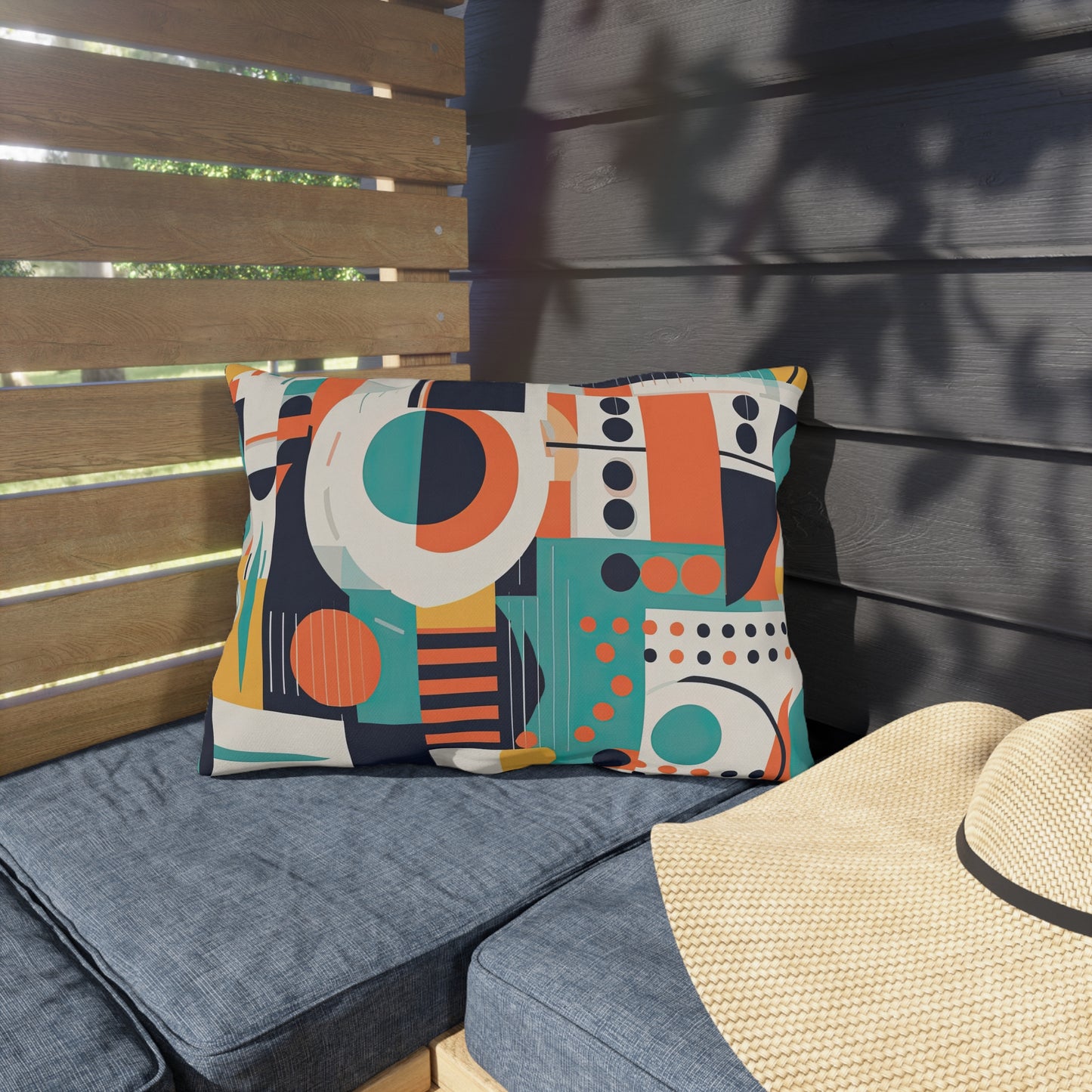 Echoes of the Analog Future. Artistic Retro-FuturisticOutdoor Pillows