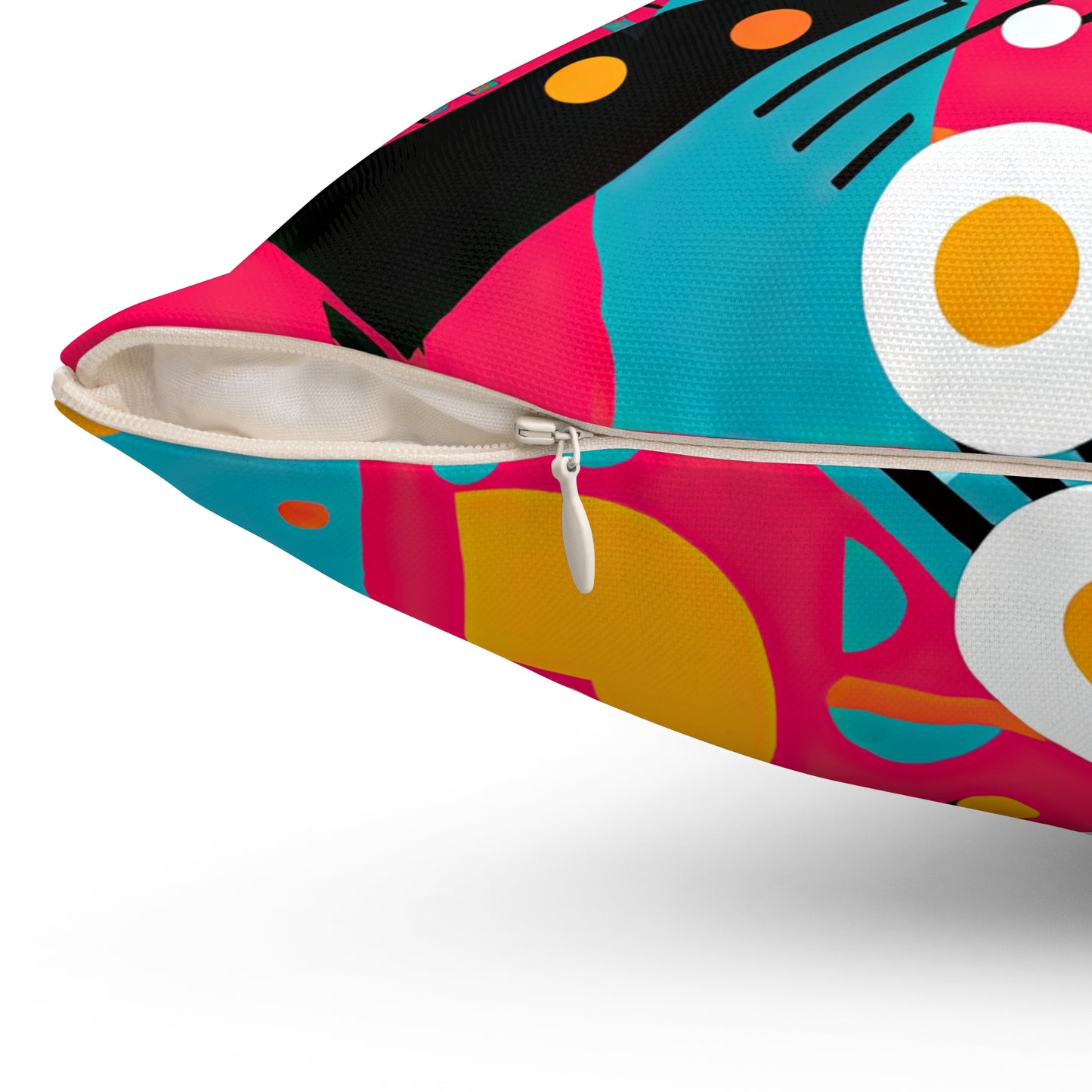 Technicolor Dreamscape. Futuristic Nostalgia Spun Polyester Square Pillow