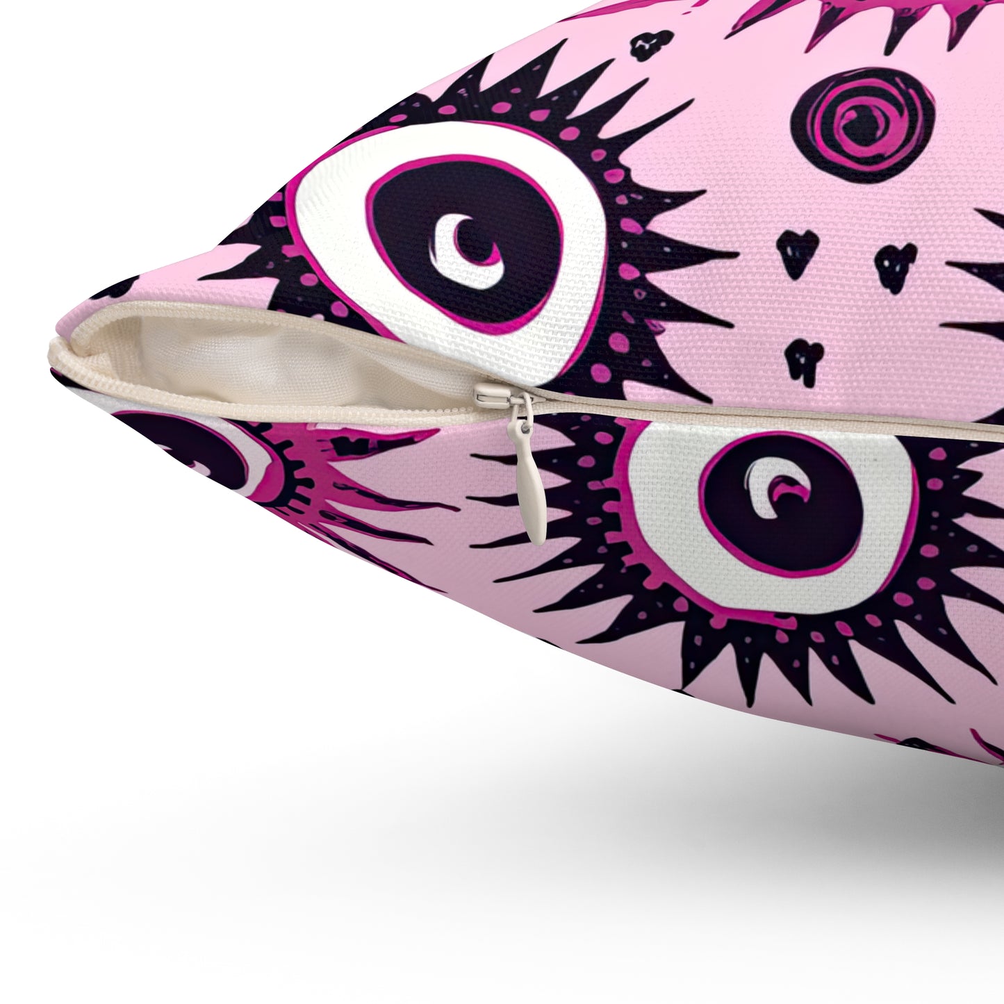 Evil Pink Eye. Spun Polyester Square Pillow