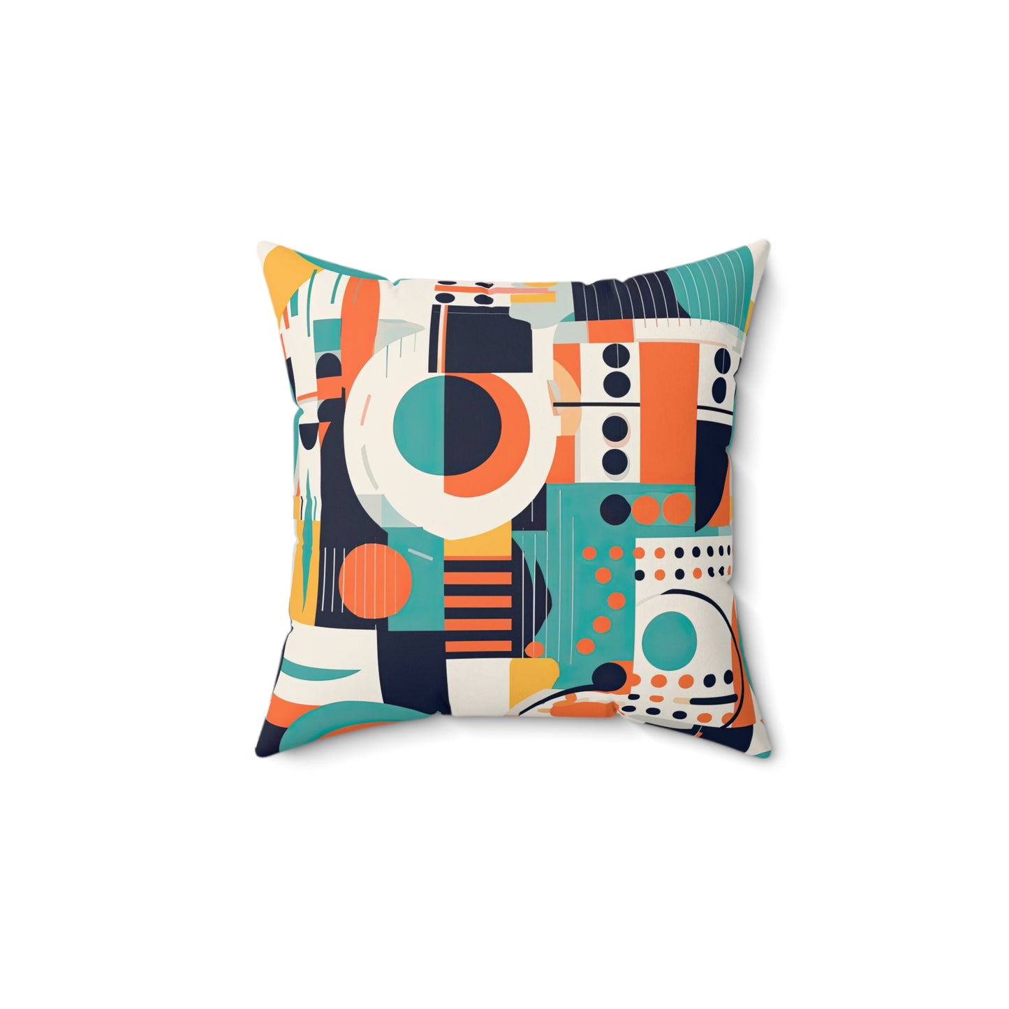 Echoes of the Analog Future. Artistic Retro-FuturisticSpun Polyester Square Pillow