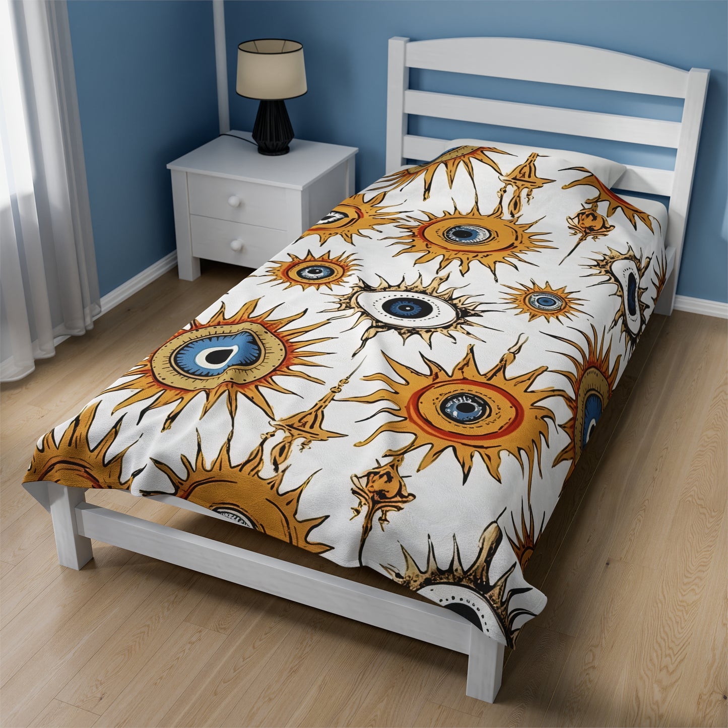 Ethereal Eyeful. Velveteen Plush Blanket.