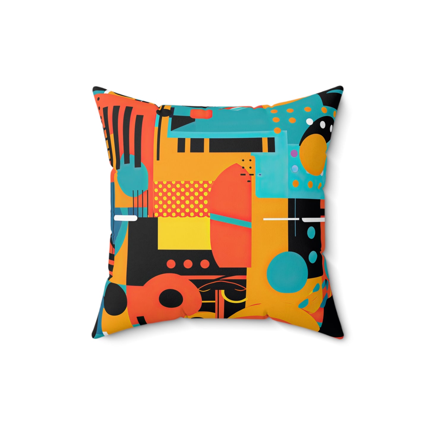 Quantum Quasar. Futuristic Retro Spun Polyester Square Pillow