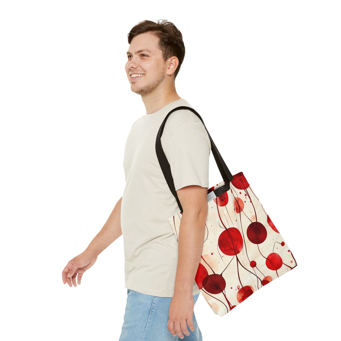 Artistic Red Abstract Tote Bag for Everyday Use