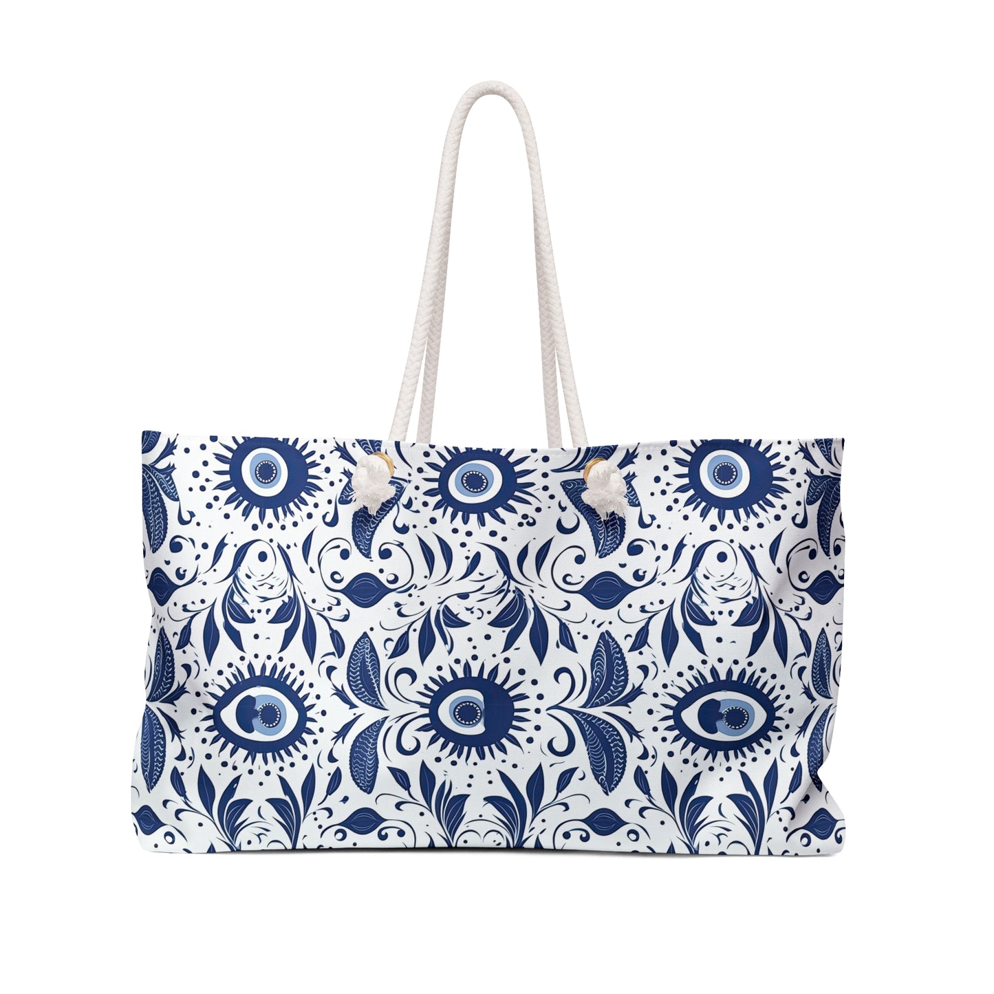 Beholder. Evil Eye Weekender Bag. Artistic Travel with Protective Energy.