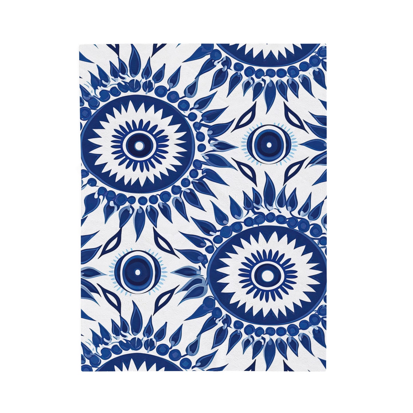 Cursed Charms. Evil Eye Blanket – Cozy Layers of Handcrafted Symbolism .Velveteen Plush Blanket.
