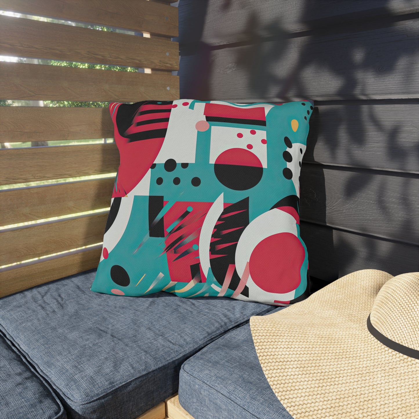 Chromatic Flux. Bold Avant-Garde Outdoor Pillows