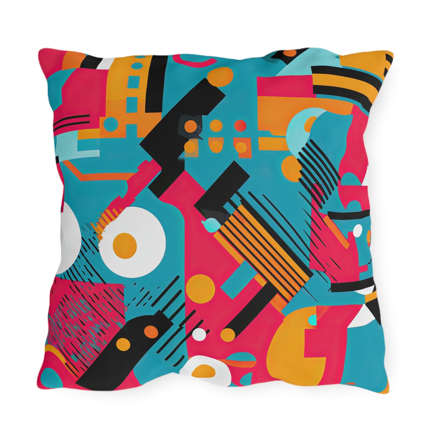 Technicolor Dreamscape. Futuristic Nostalgia Outdoor Pillows