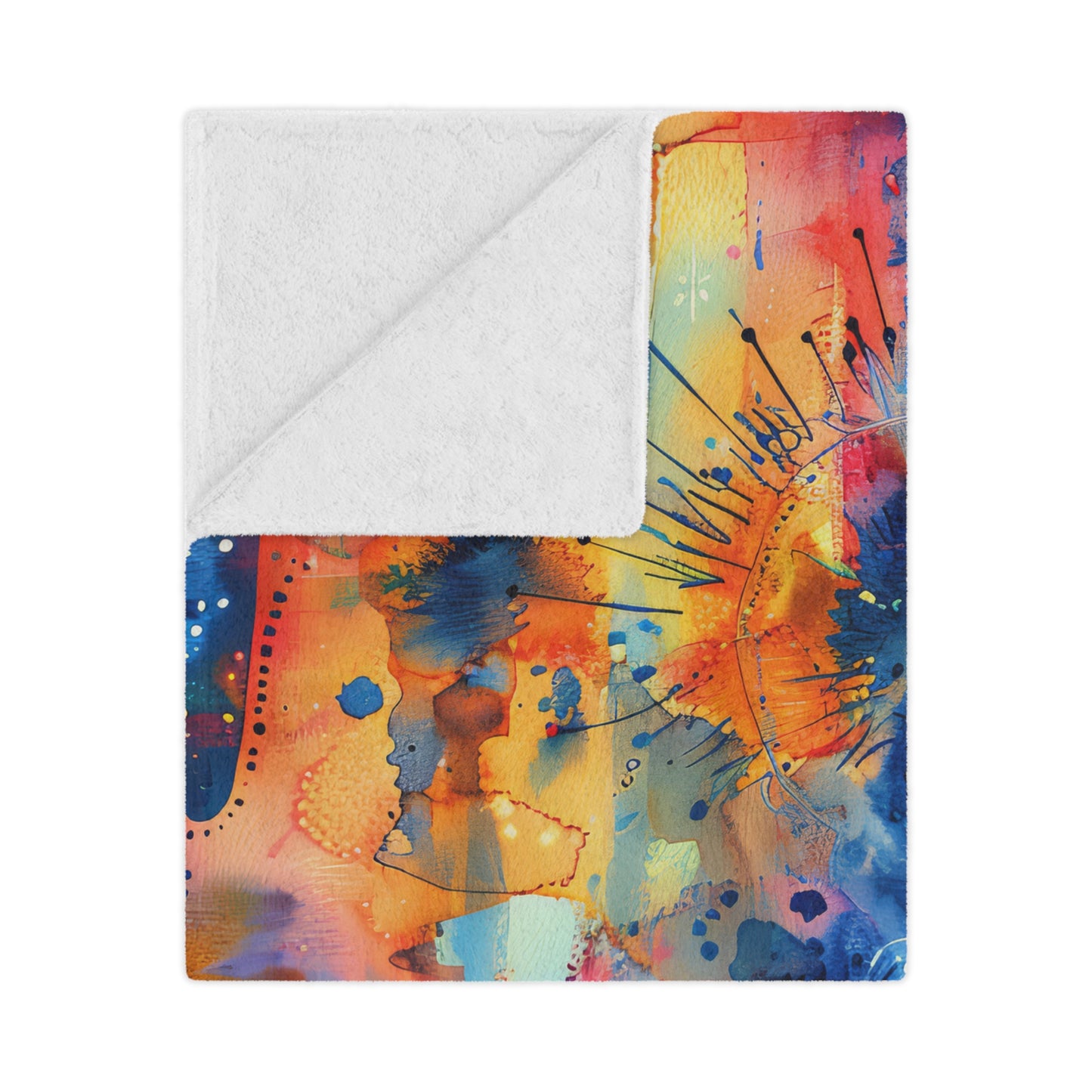 Chromatic Protector Hamsa. Cozy Artistic Microfiber Blanket.