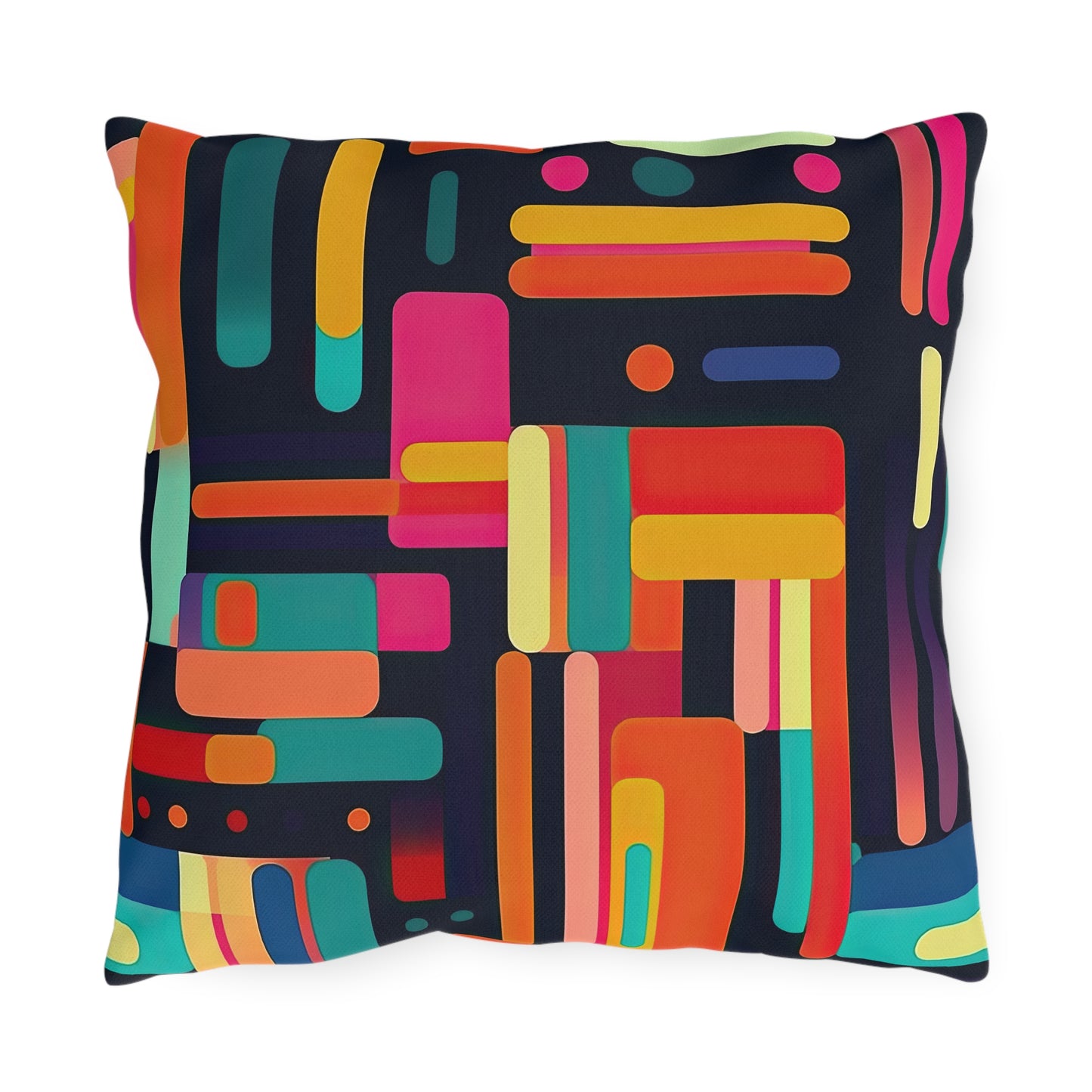 Cybernetic Nostalgia. Retro Futuristic Outdoor Pillows