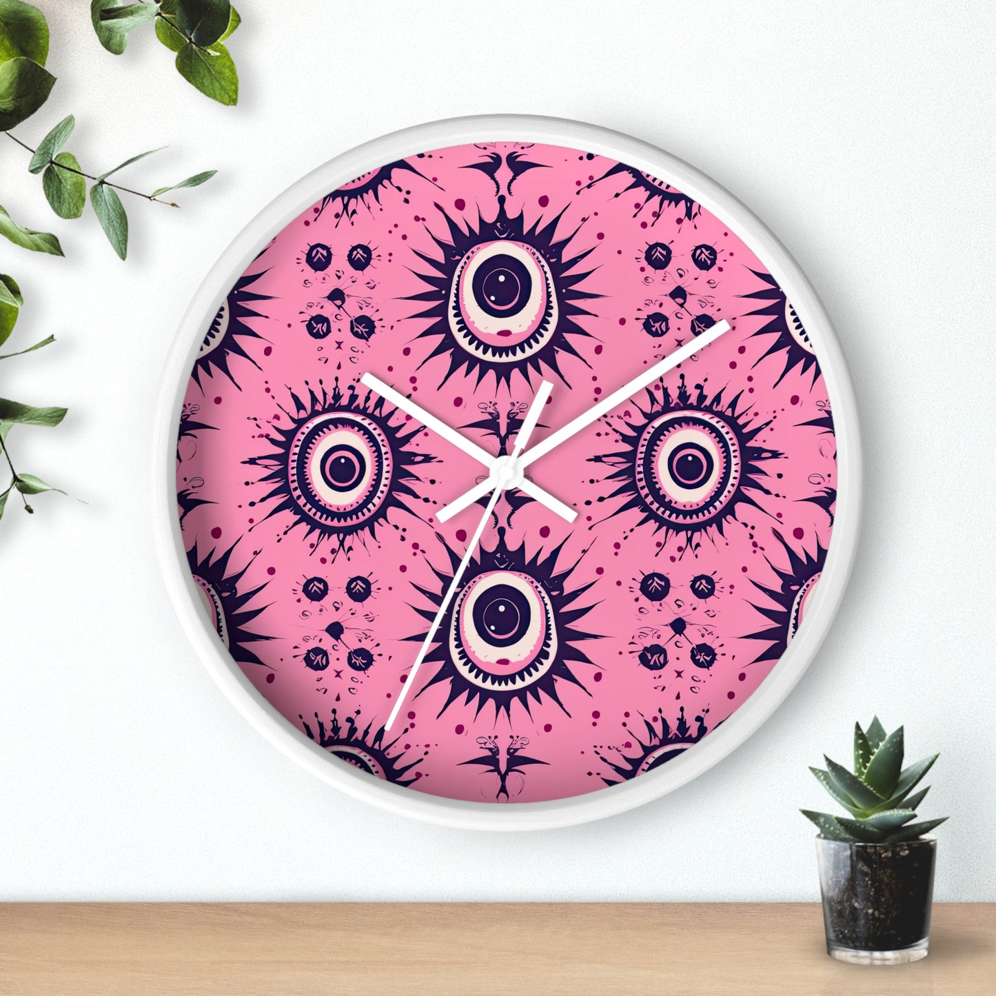 Sinuous Specter.Beholder. Artful Evil Eye Wall Clock – Timekeeping with Protective MeaningWall Clock.