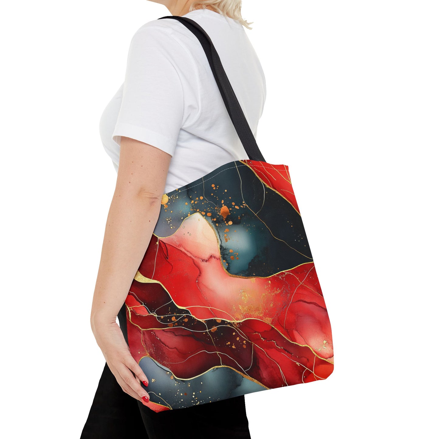 Marbled Cherry Essence. Tote Bag for Everyday Use