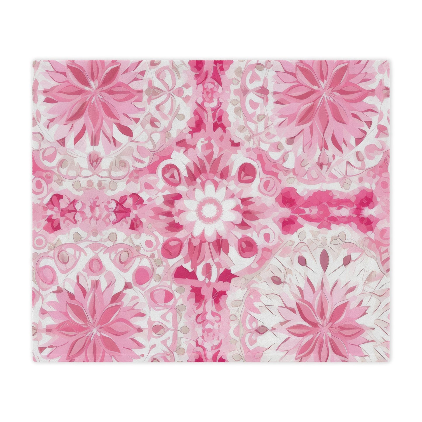 Pink . Cozy Artistic Microfiber Blanket.