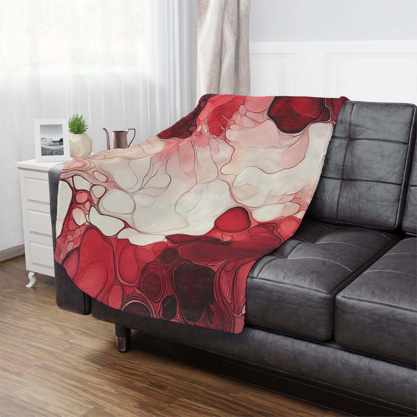 Cherry Storm. Cozy Artistic Microfiber Blanket -