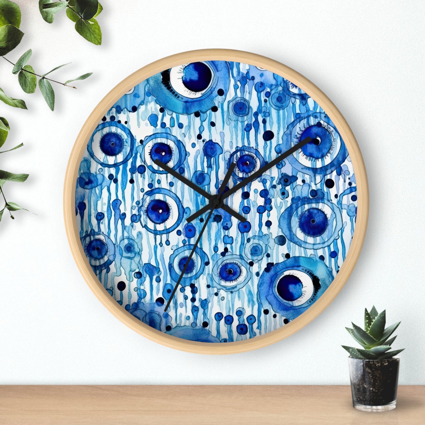 Eclipsed Perception. Artful Evil Eye Wall Clock – Timekeeping with Protective Meaning. Wall Clock.