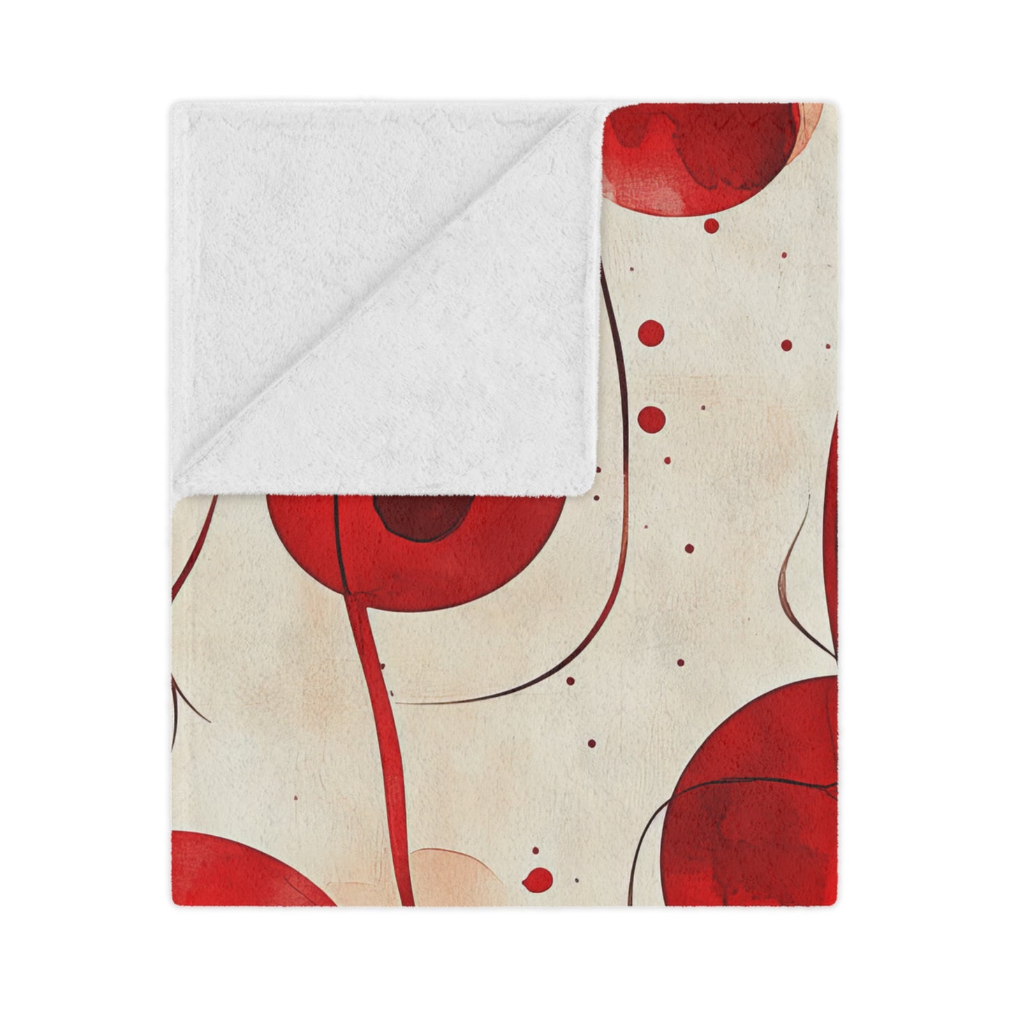 Vintage Cherry. Cozy Artistic Microfiber Blanket -