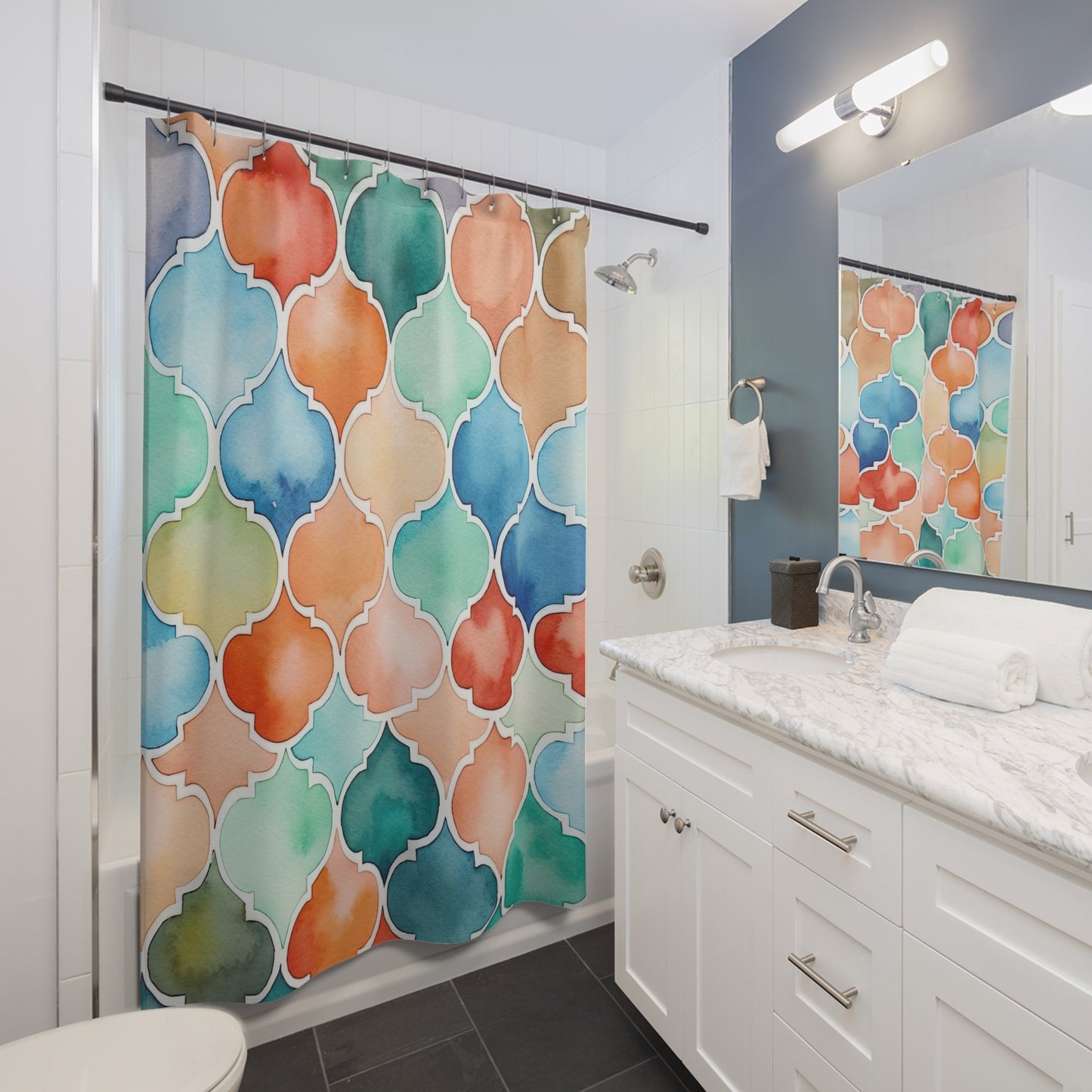 Labyrinth of Lanterns . Shower Curtains