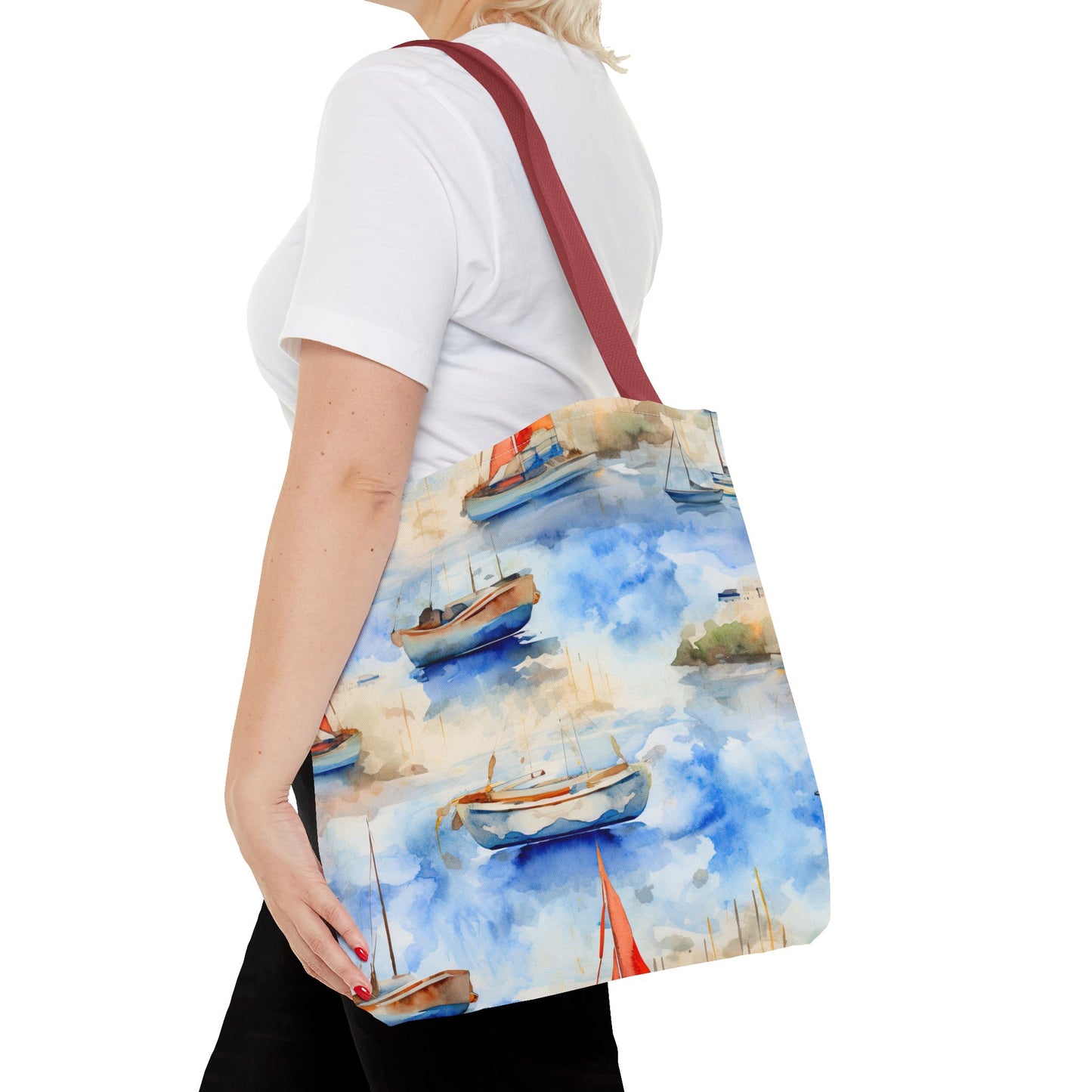 Boats On Watercolor. Tote Bag for Everyday Use