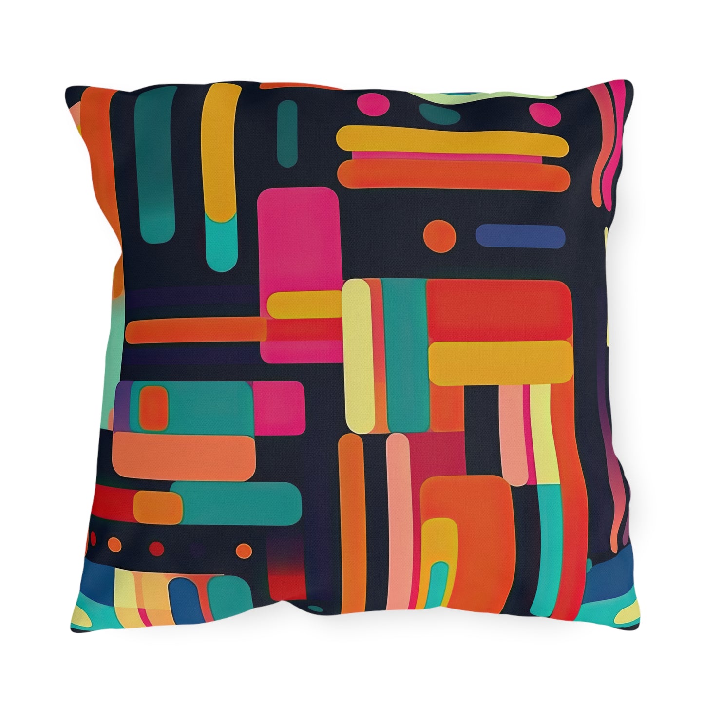 Cybernetic Nostalgia. Retro Futuristic Outdoor Pillows