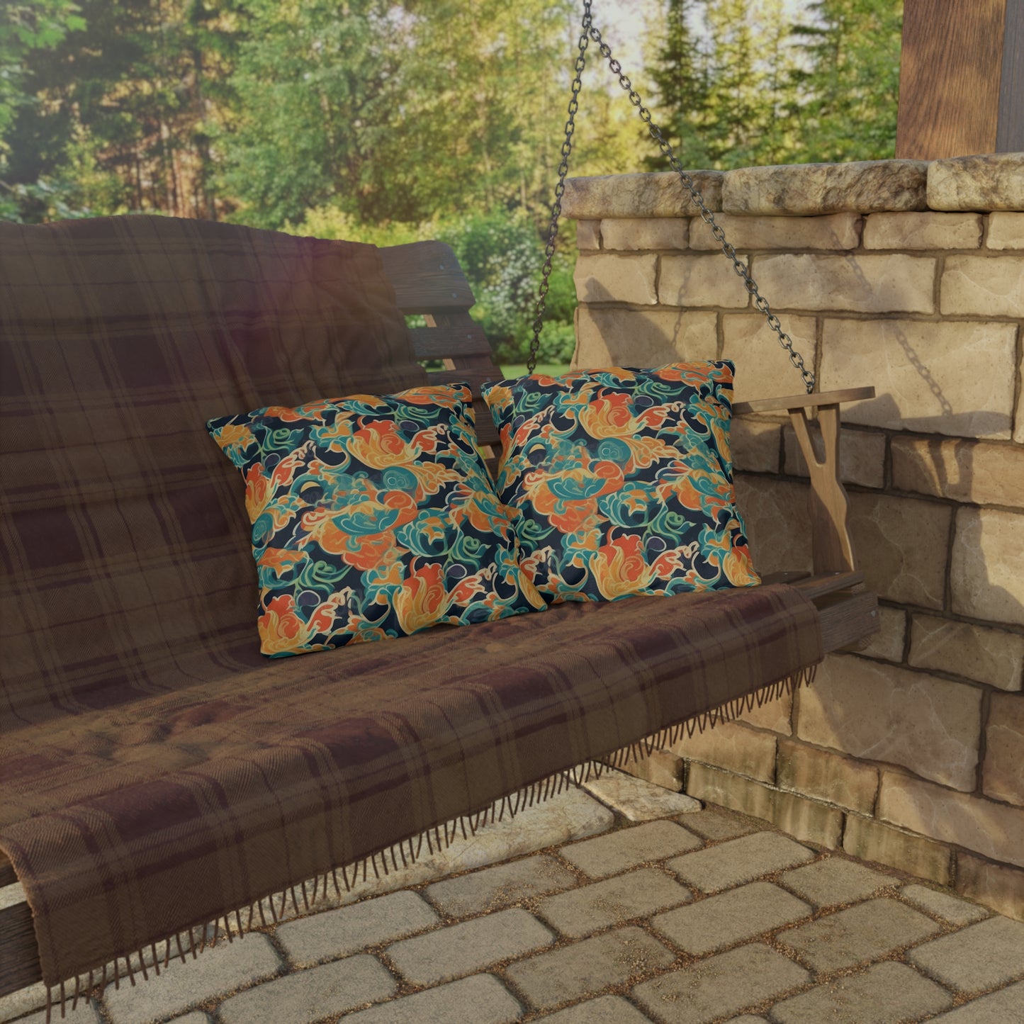 Tangerine Twilight Tapestry .Outdoor Pillows