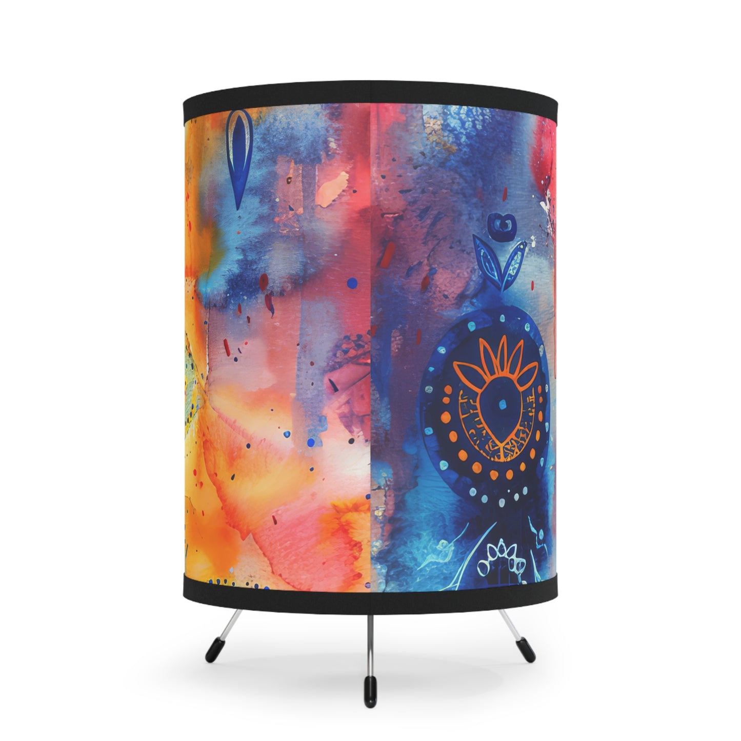 Rainbow Shield Hamsa-. Modern Tripod Lamp
