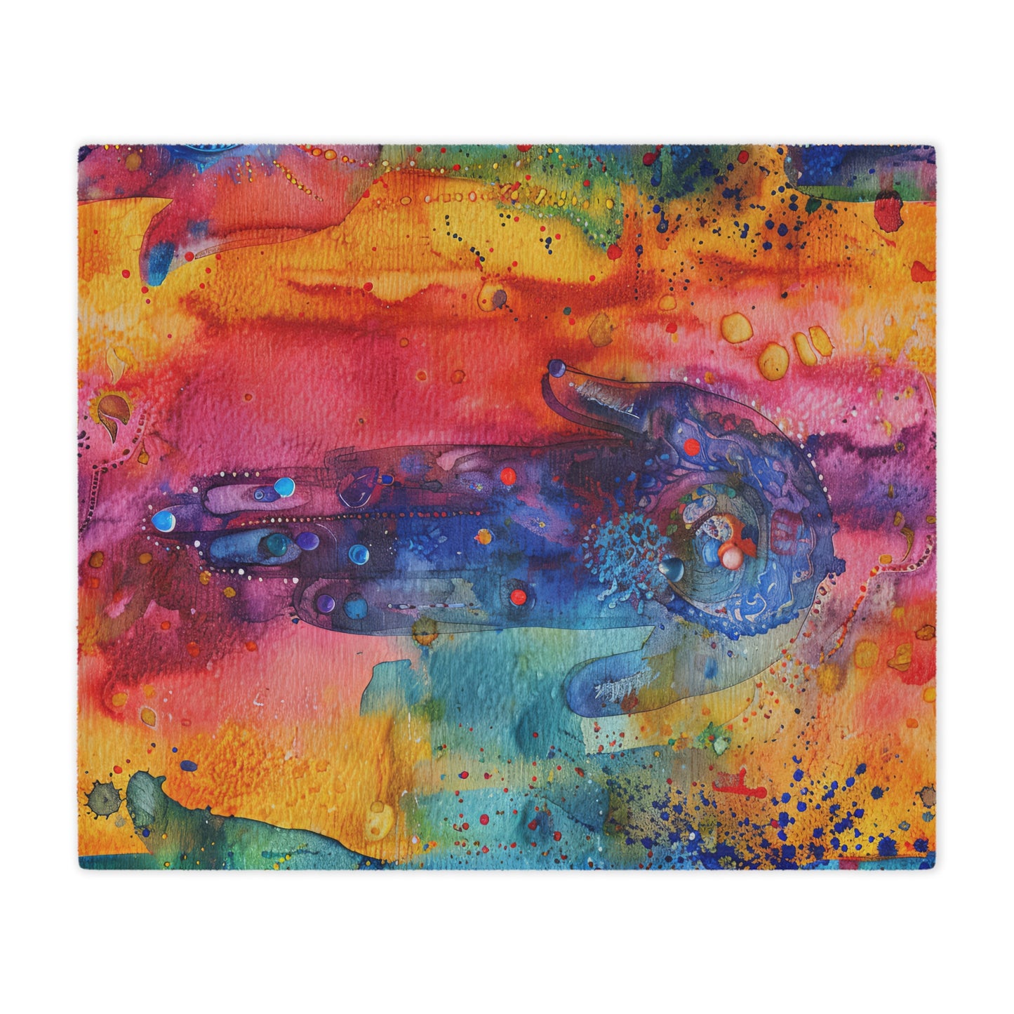 Hamsa Dreamscape. Cozy Artistic Microfiber Blanket.