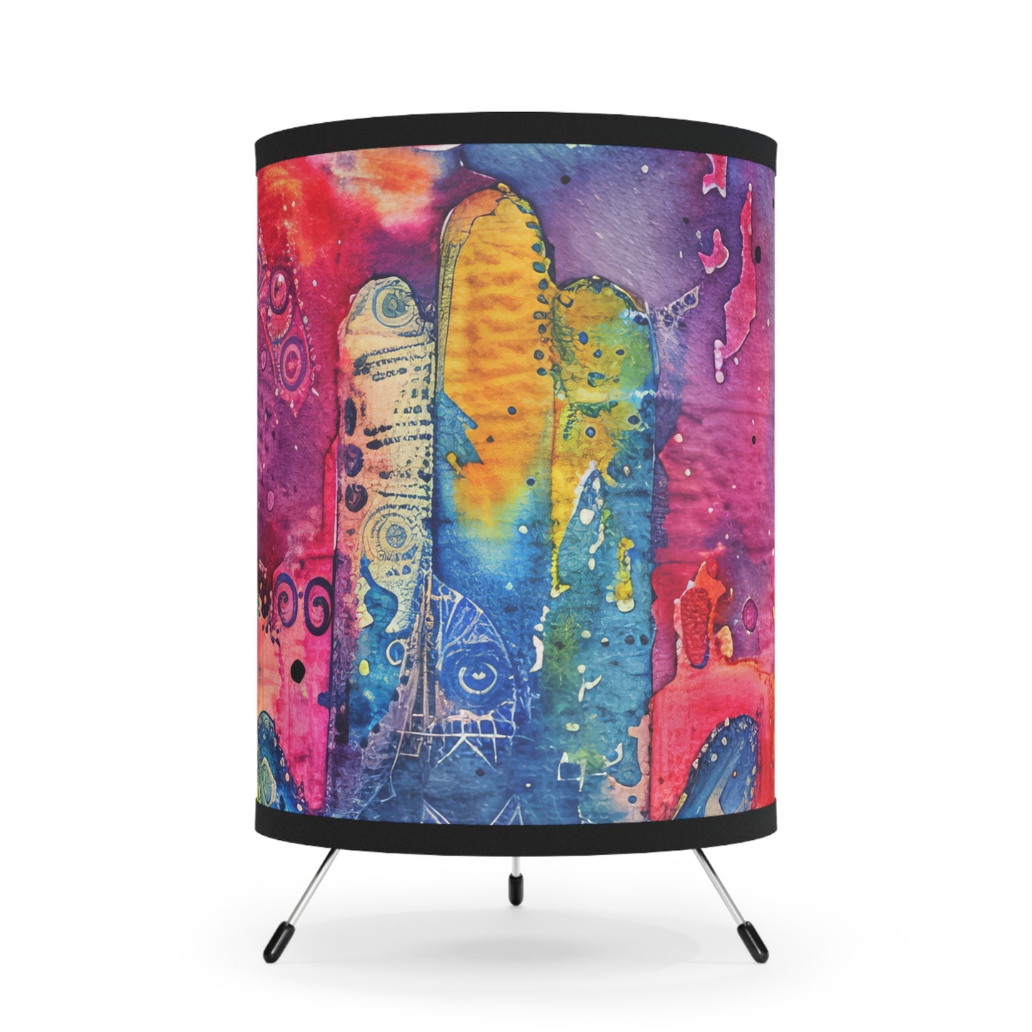 Prismatic Hamsa-. Modern Tripod Lamp