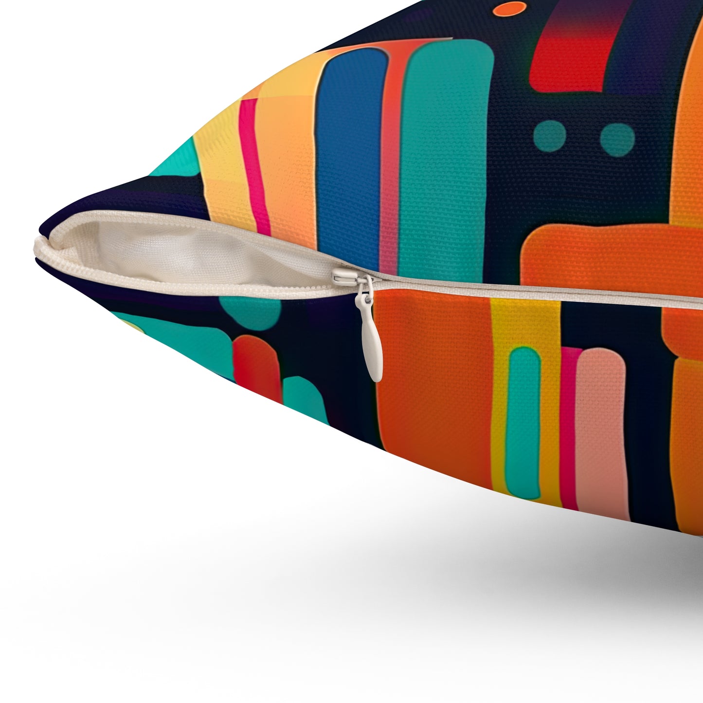 Cybernetic Nostalgia. Retro Futuristic Spun Polyester Square Pillow