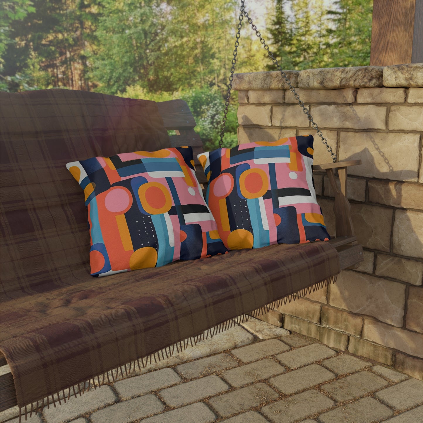 Etheric Elegance. Nostalgia Meets Future Outdoor Pillows