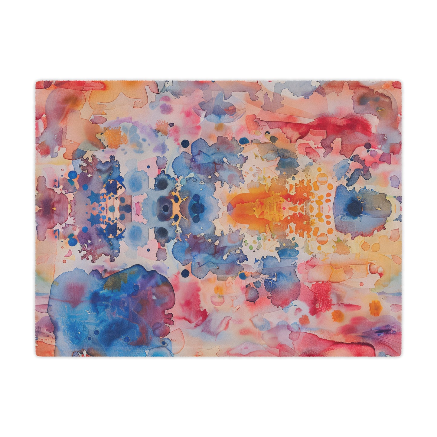 Hamsa Spectrum-topaz. Cozy Artistic Microfiber Blanket.