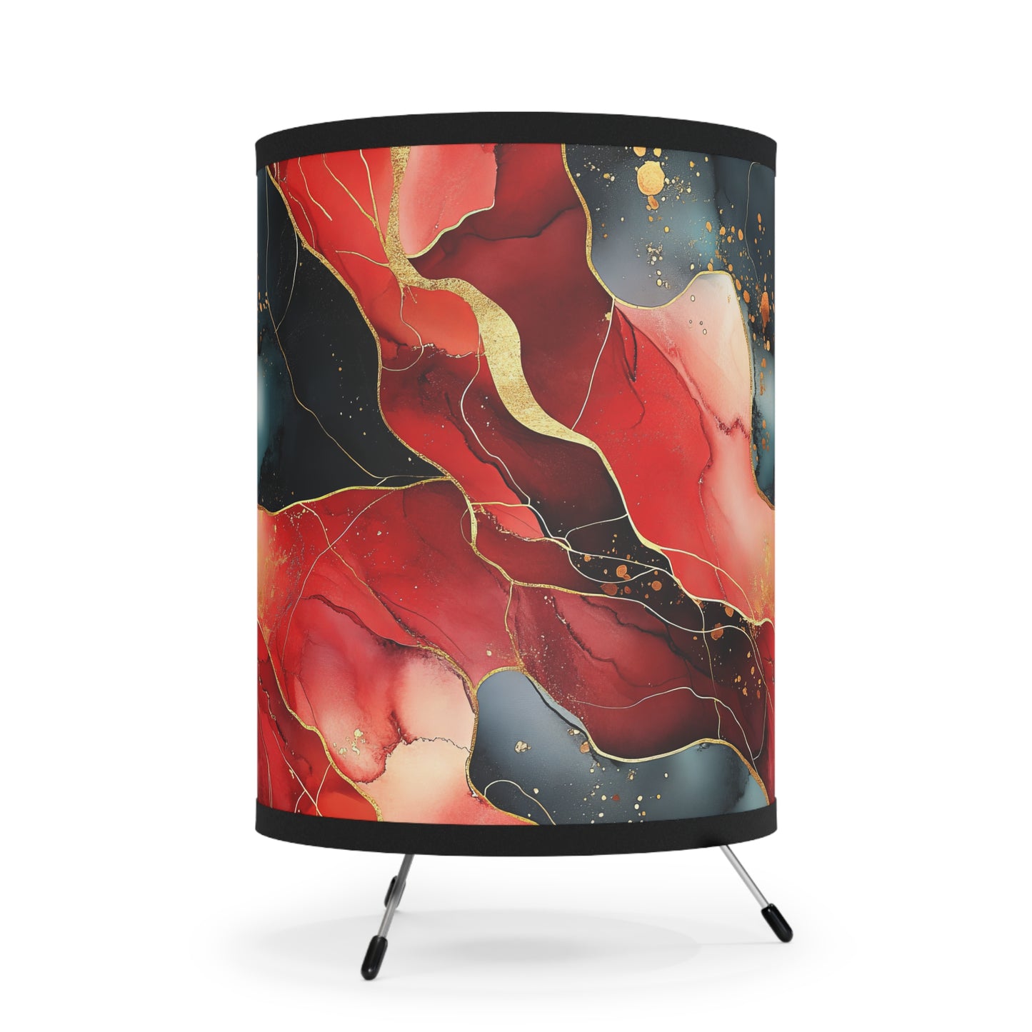 Marbled Cherry Essence. Modern Tripod Lamp