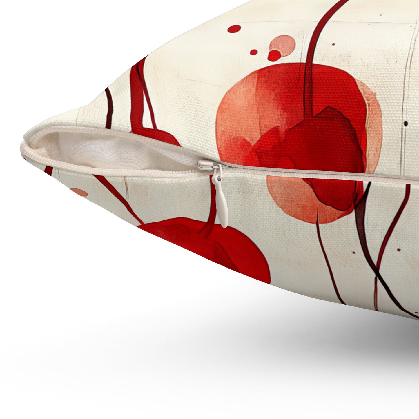 Vintage Cherry Pillow - Decorative Spun Polyester Cushion