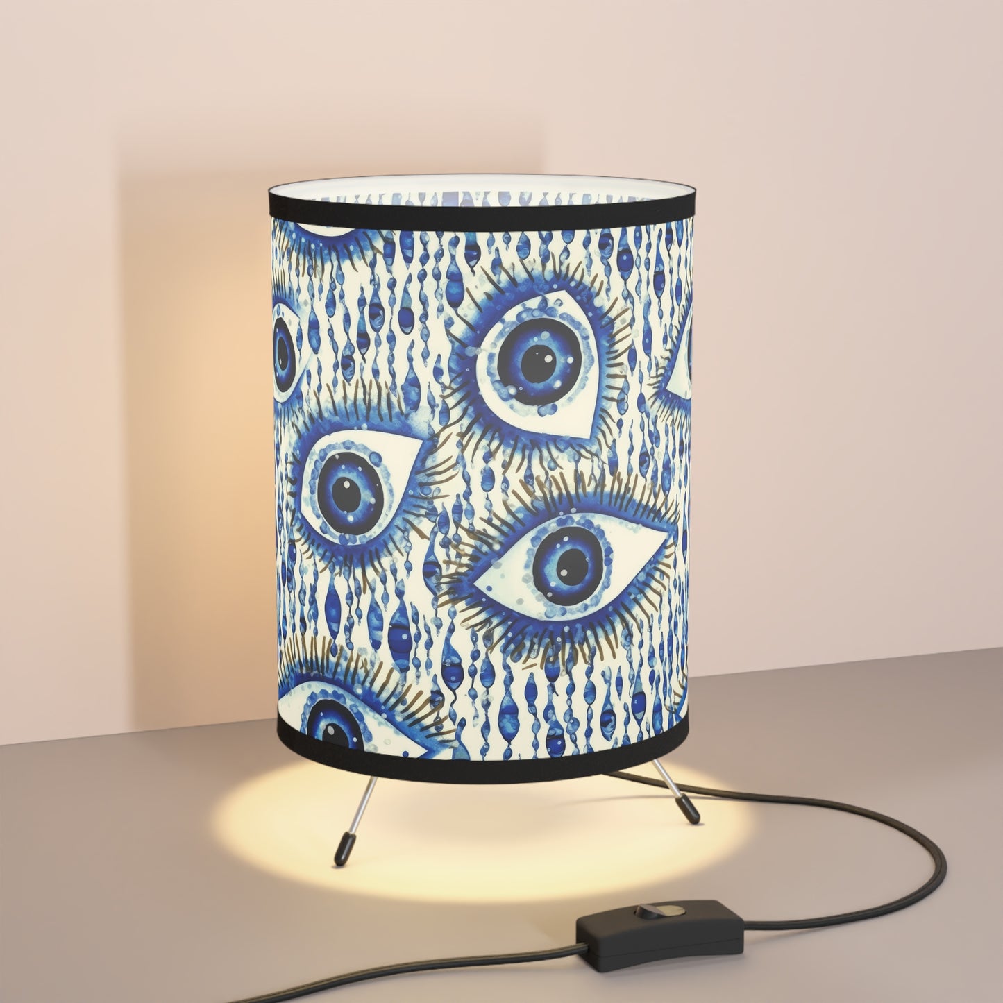 Mystic Glare. Tripod Lamp with High-Res Printed Shade, US\CA plug