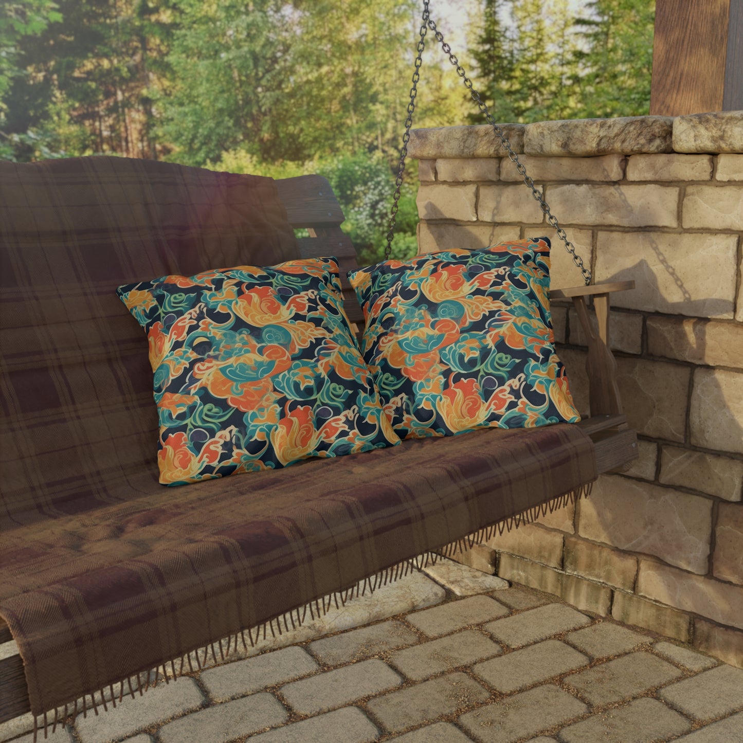 Tangerine Twilight Tapestry .Outdoor Pillows