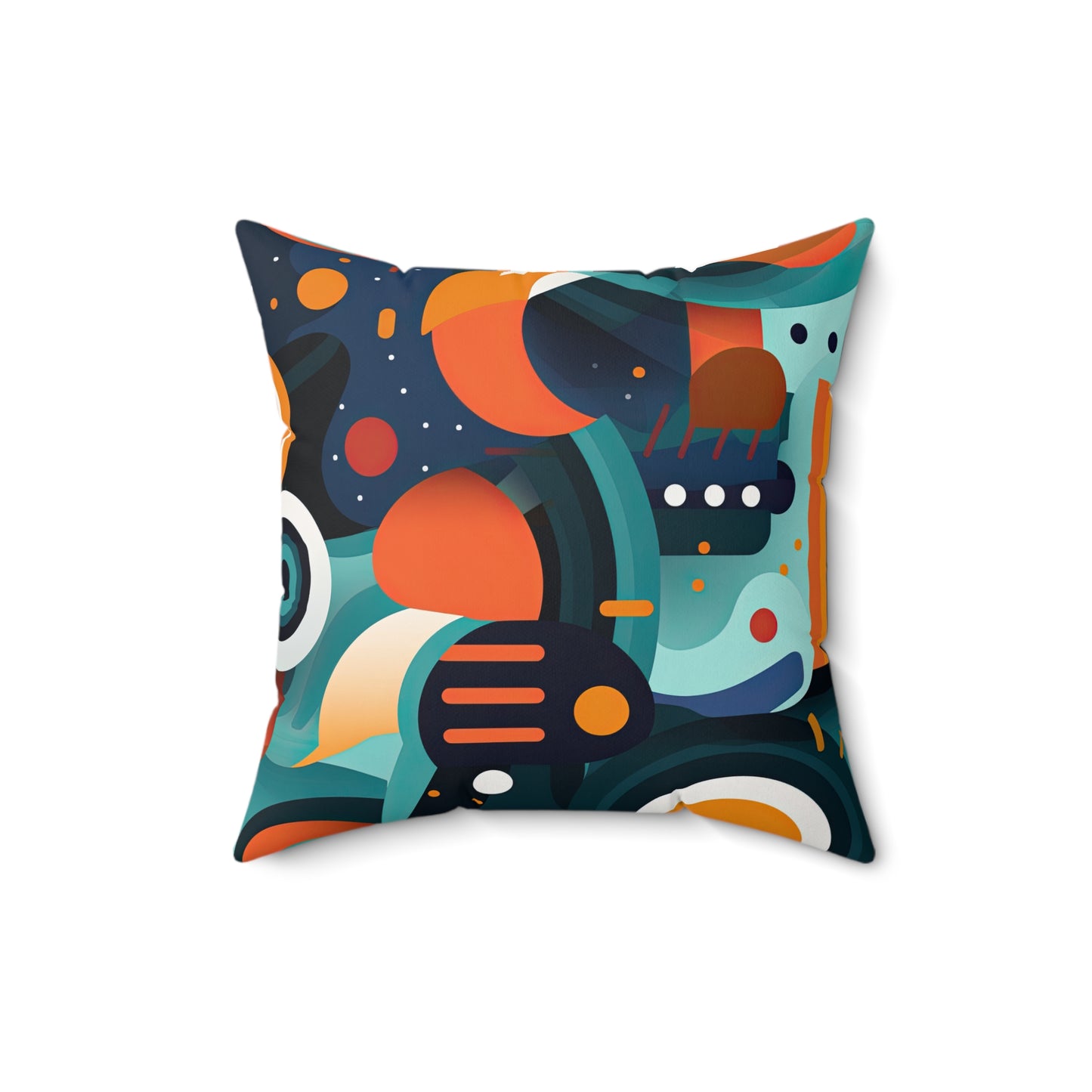 Retro Futurism. Retro Style Avant-Garde Spun Polyester Square Pillow
