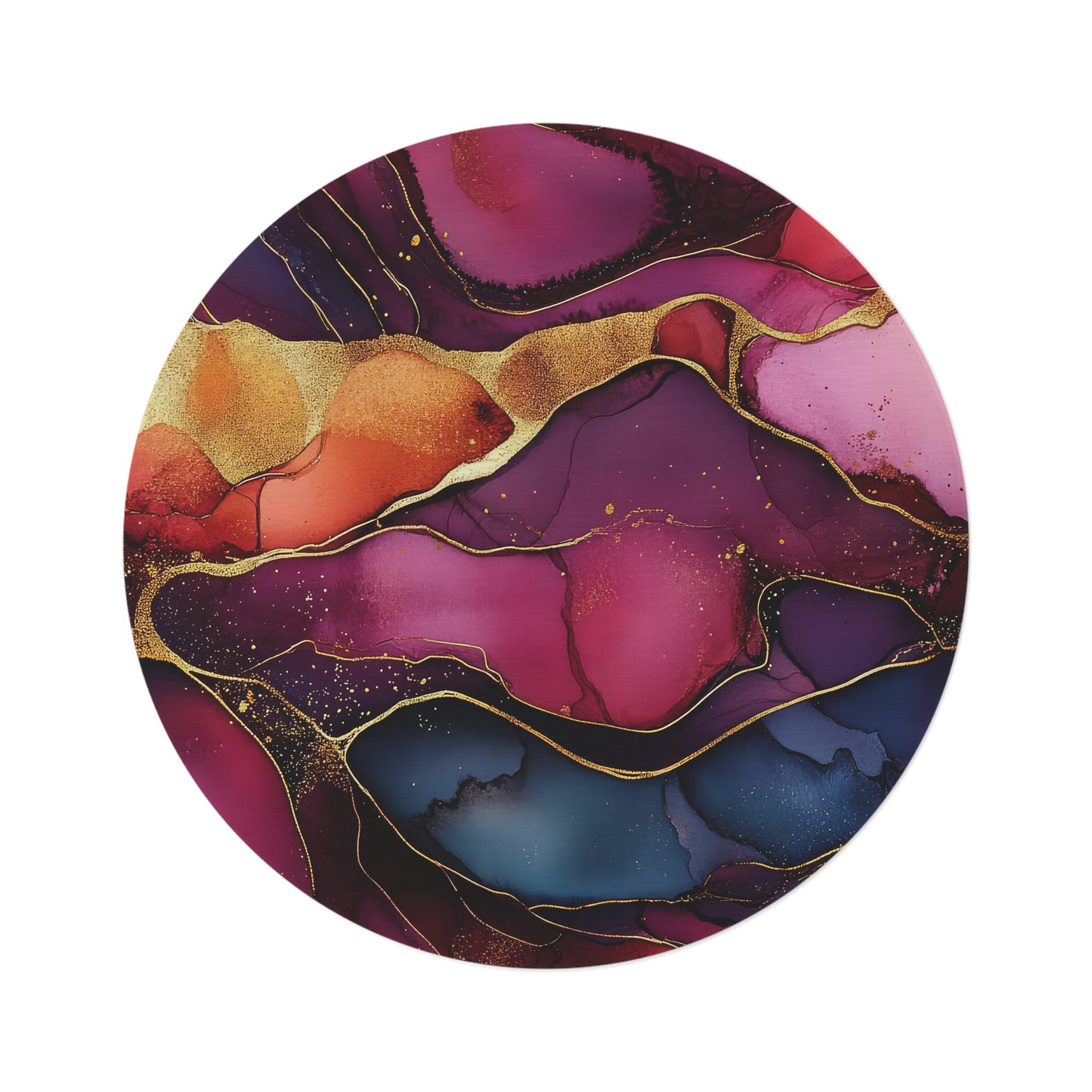 Cherry Royal. Bohemian Eye Round Rug - Colorful Floor Decor for Vibrant Spaces