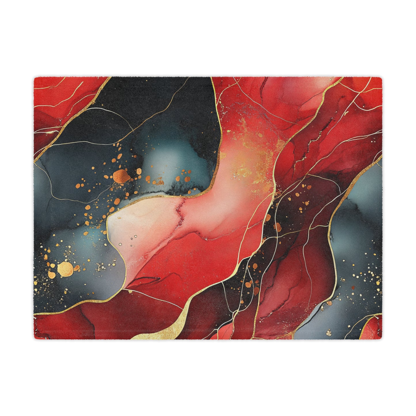 Marbled Cherry Essence. Cozy Artistic Microfiber Blanket -