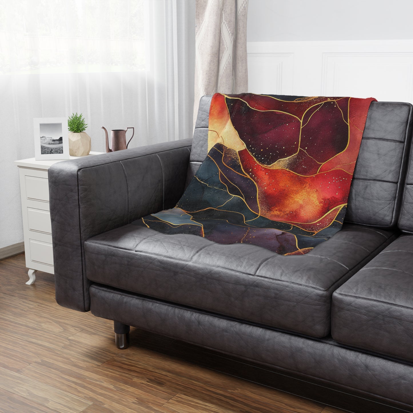 Velvet Cherry. Cozy Artistic Microfiber Blanket -
