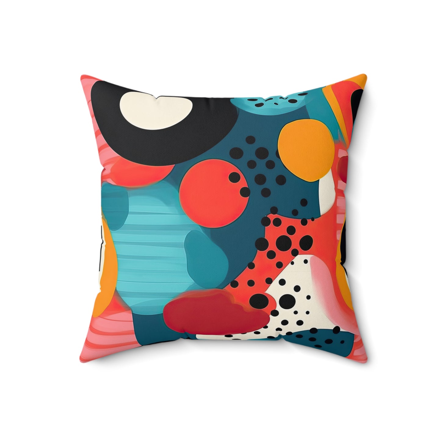 Chroma Catharsis. Vibrant Retro Color Spun Polyester Square Pillow