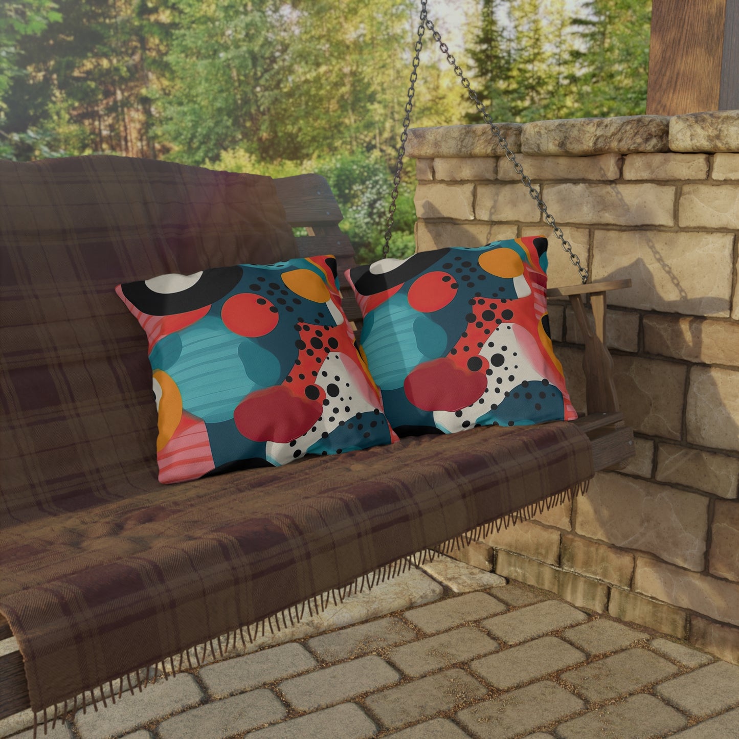 Chroma Catharsis. Retro Pop Art Outdoor Pillows