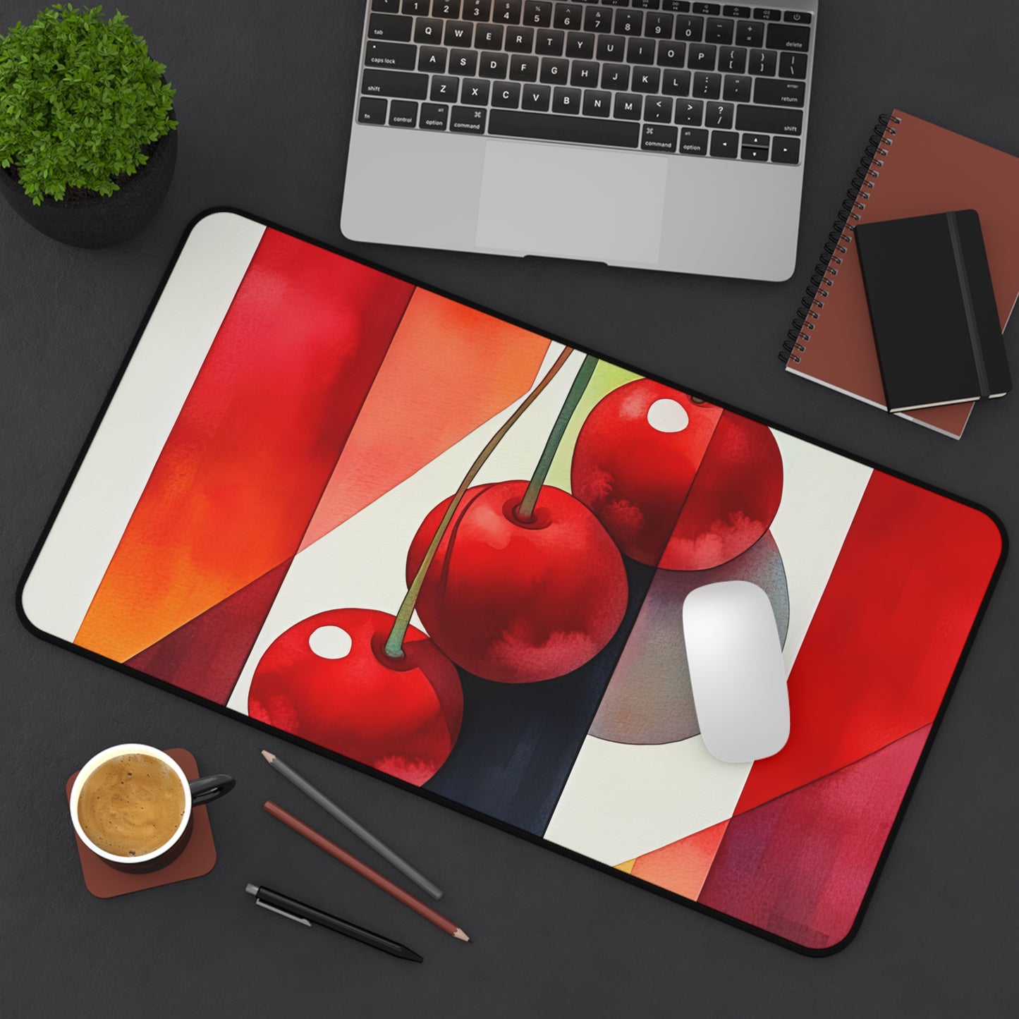 Cherry Charm Esence Desk Mat - Stylish Office Organizer