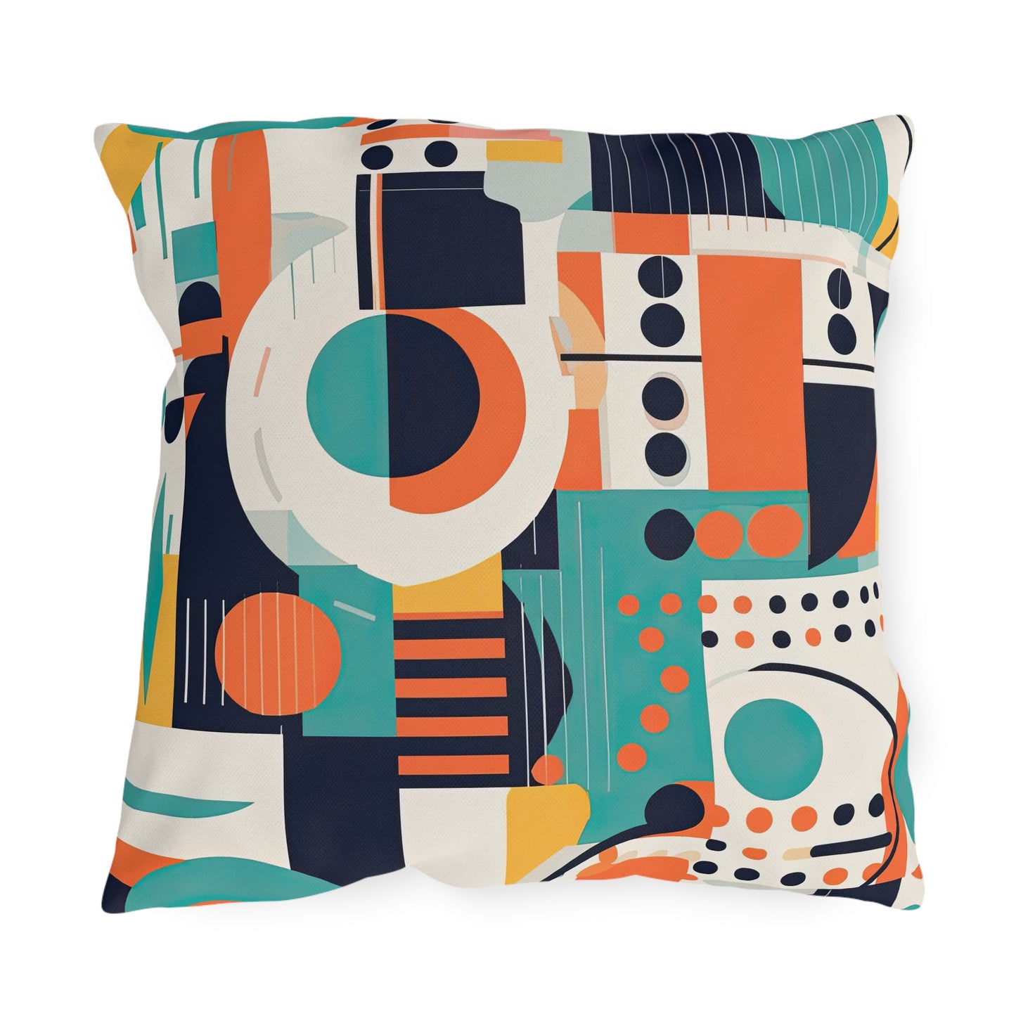 Echoes of the Analog Future. Artistic Retro-FuturisticOutdoor Pillows