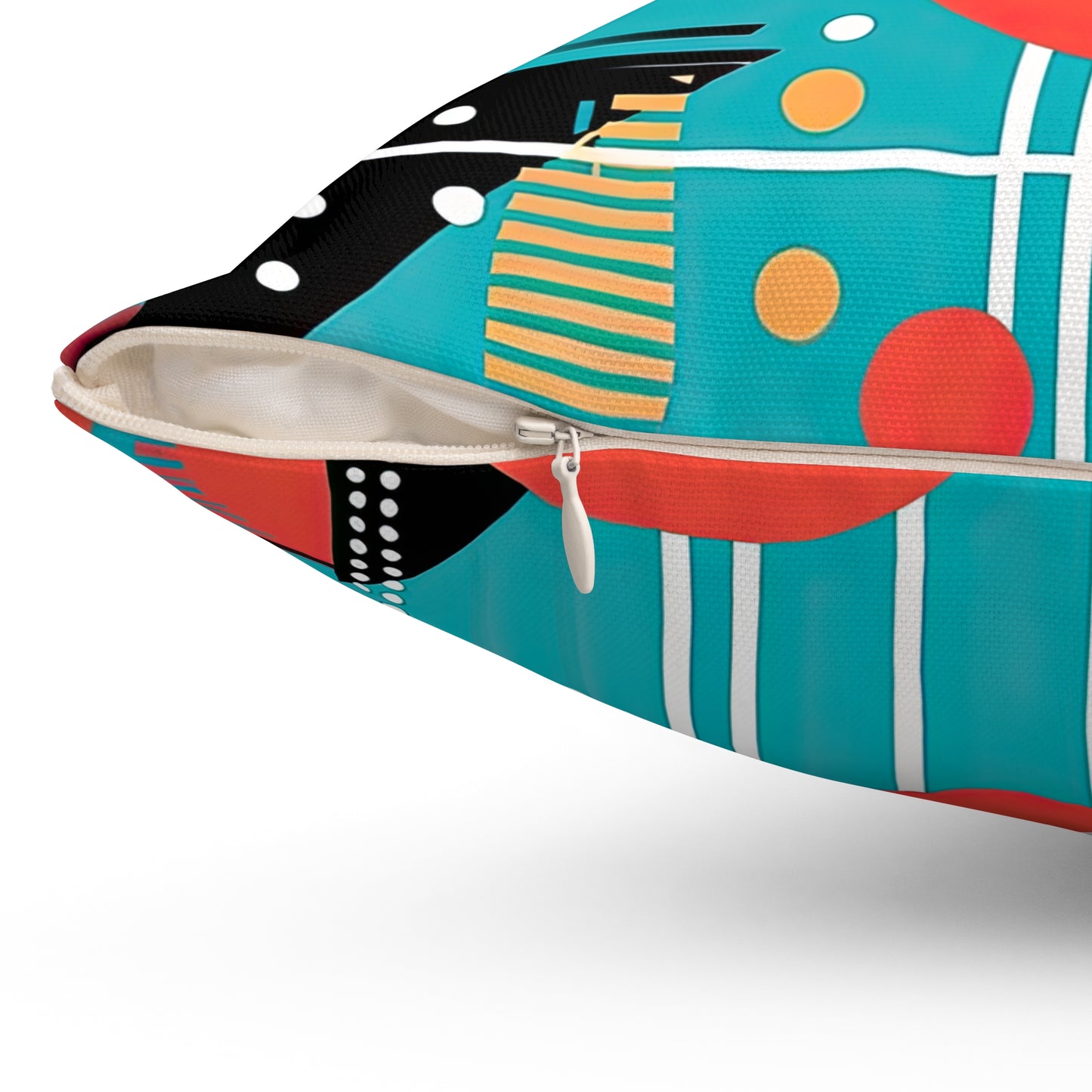 Quantum Rhapsody. Retro-Inspired Futuristic Spun Polyester Square Pillow