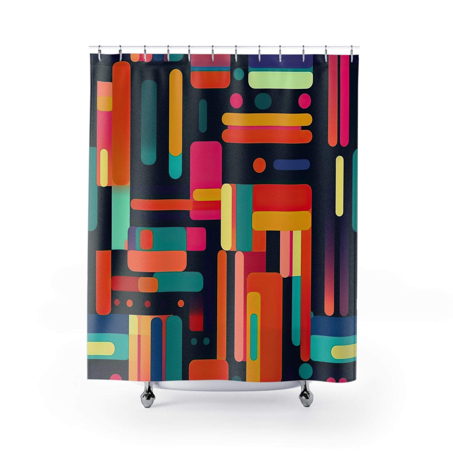 Cybernetic Nostalgia. Retro Futuristic Shower Curtains