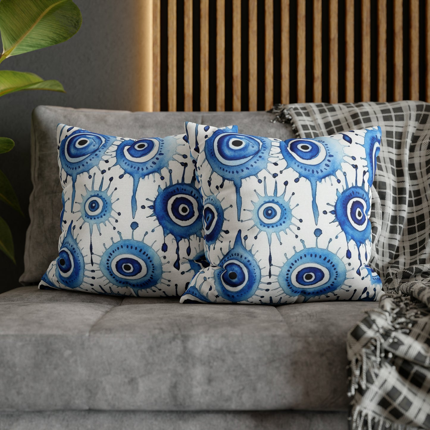 Evil Eye Cry. Spun Polyester Square Pillow Case