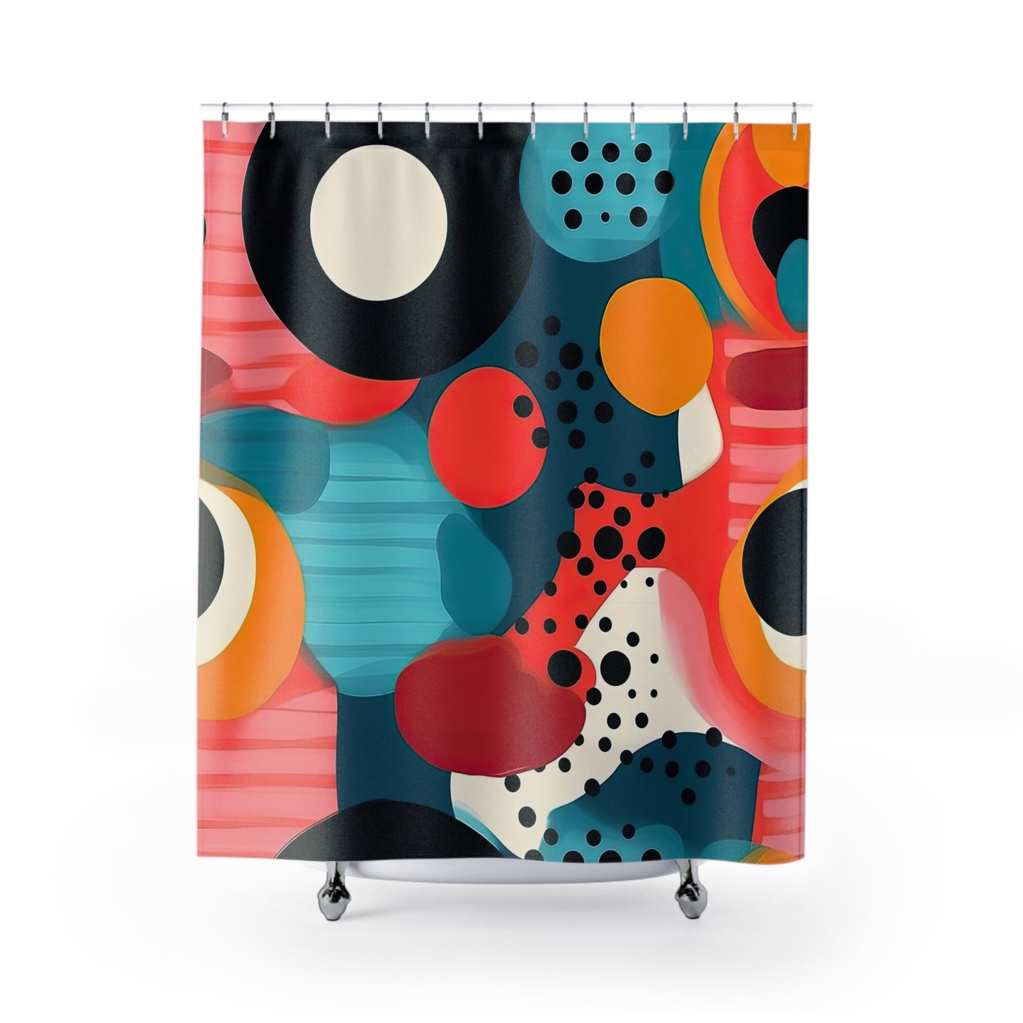 Chroma Catharsis.Vibrant Retro Color Shower Curtains