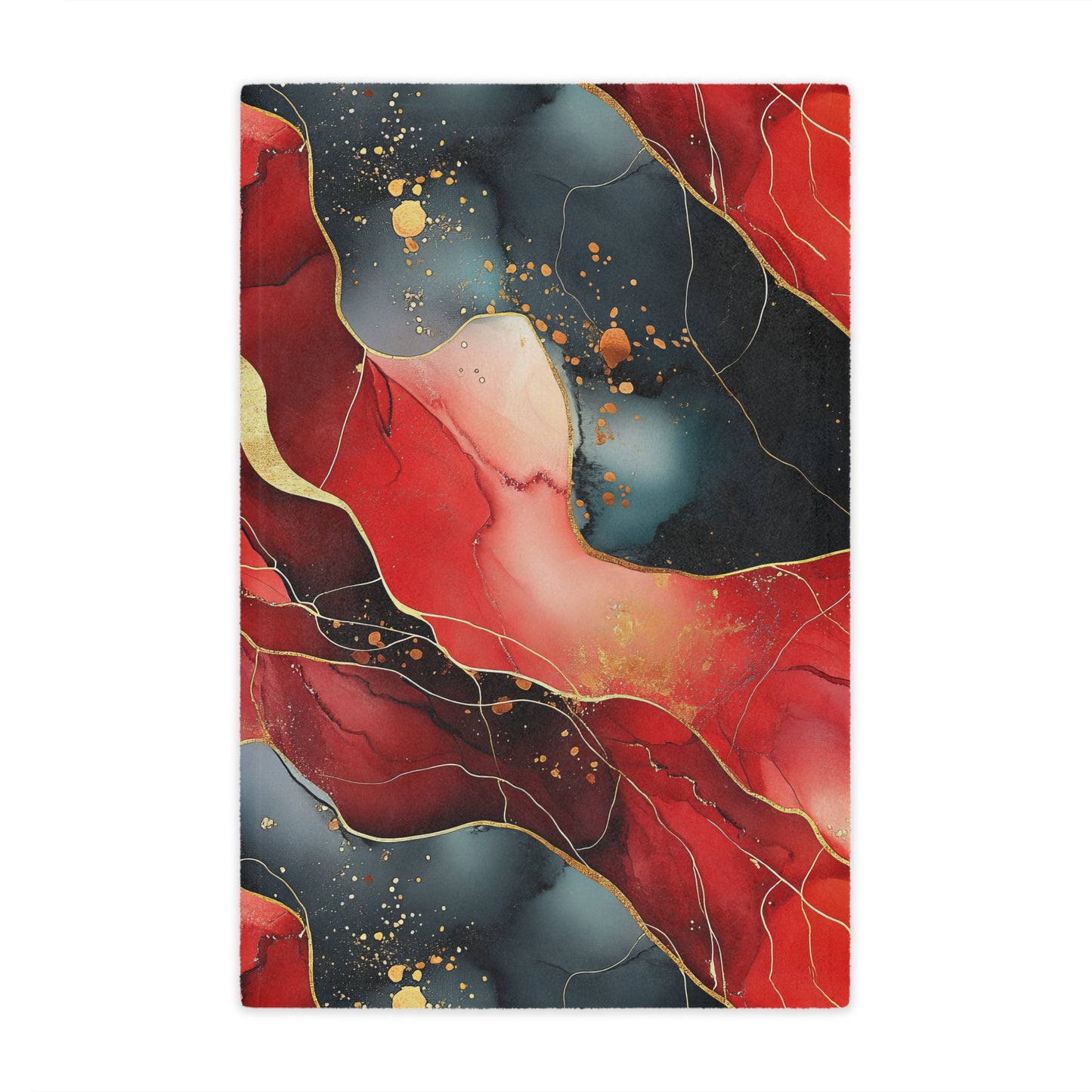 Marbled Cherry Essence. Cozy Artistic Microfiber Blanket -
