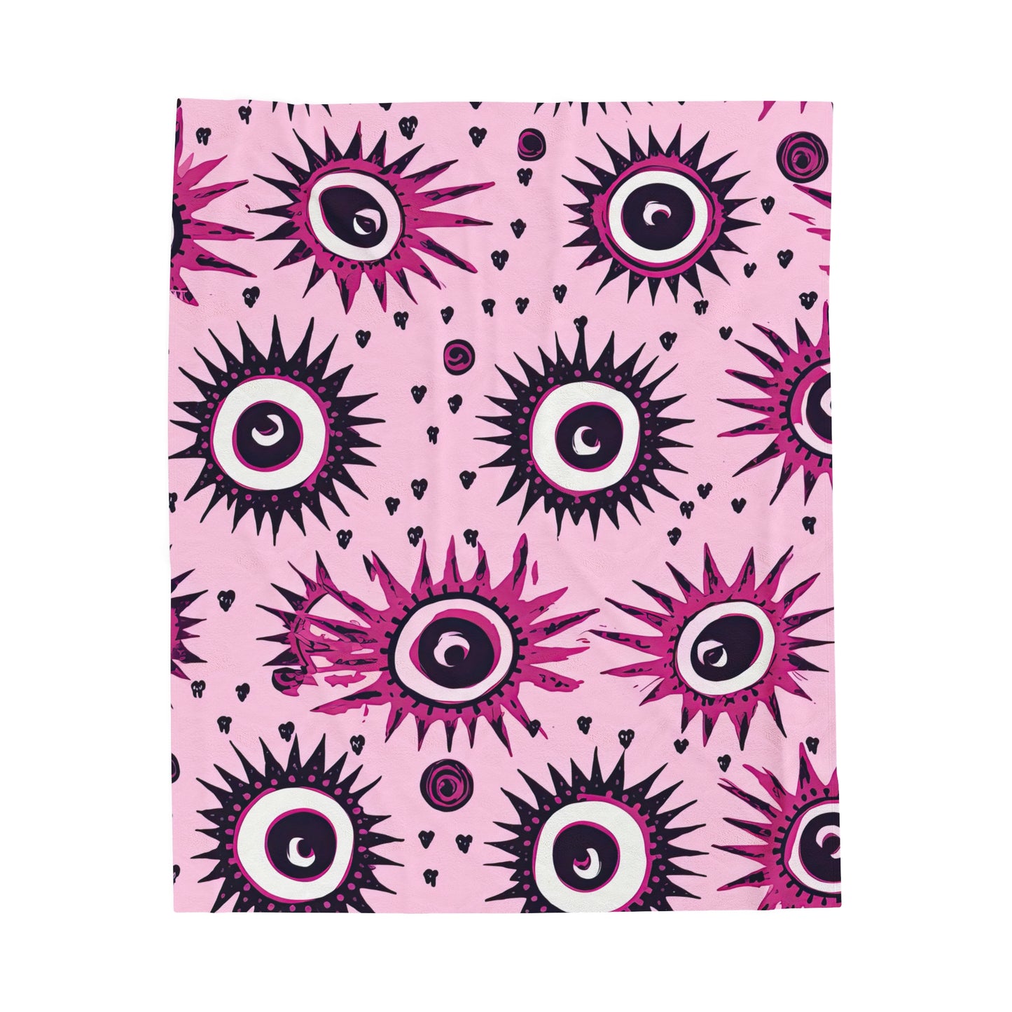 Evil Pink Eye. Velveteen Plush Blanket.