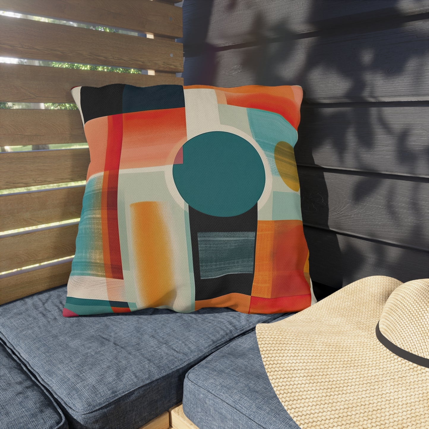 Dimensional Melody. Futuristic Nostalgia Outdoor Pillows