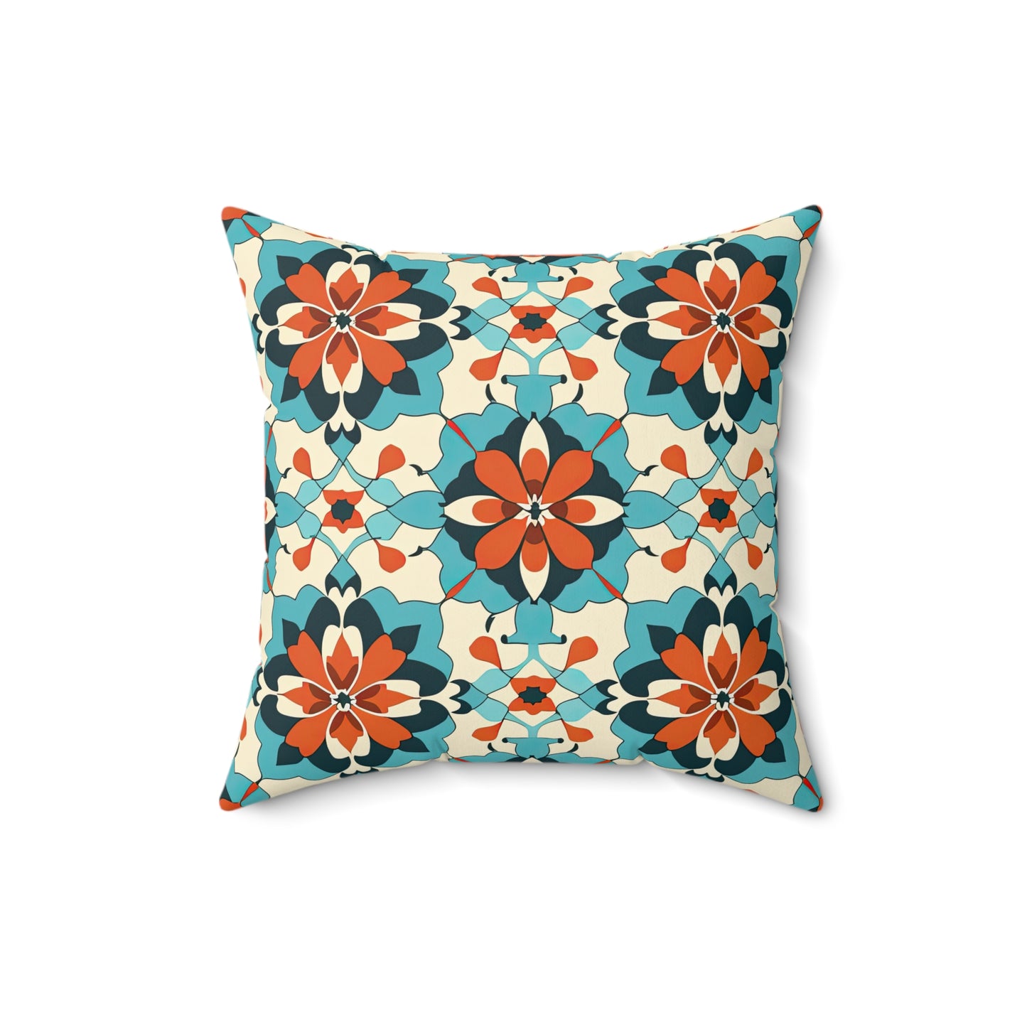 Zellij Zephyr Zenith. Spun Polyester Square Pillow
