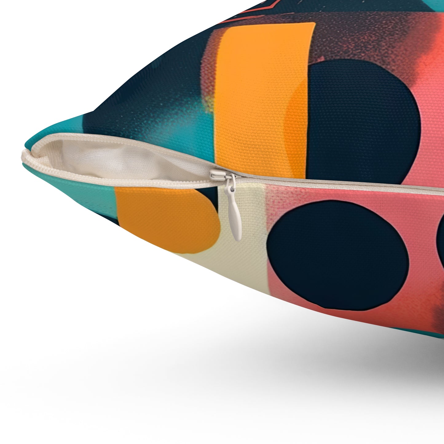 Neon Echoes . Futuristic Nostalgia Spun Polyester Square Pillow